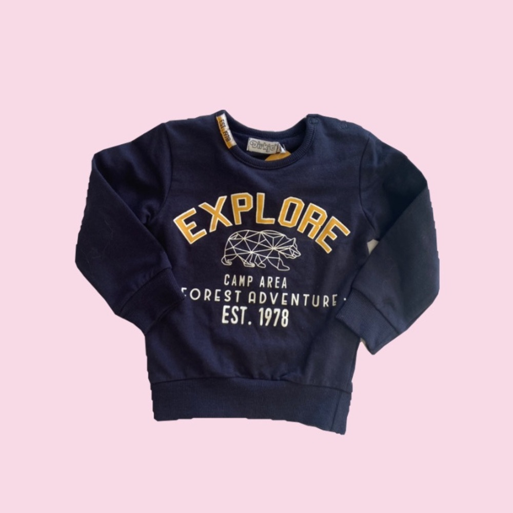 Brand new with tags, Dirkje baby sweat shirt. Size 12 months. Navy Blue